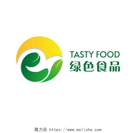 绿色植物叶子企业健康食品logo标识